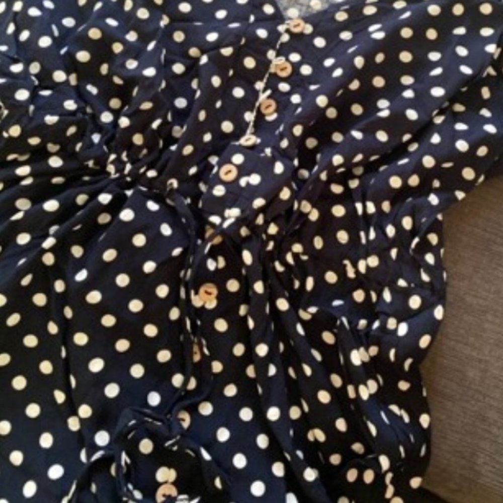 Boho Chic Button detail  Polka Dot Cami Dress - Picture 7 of 7